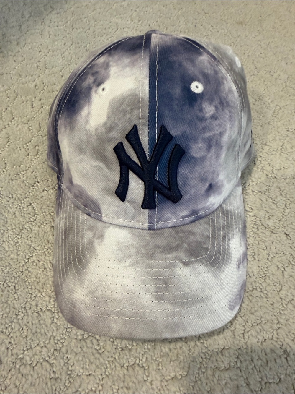 New York Yankees Tie-Dye Baseball Cap - Gray/Purple